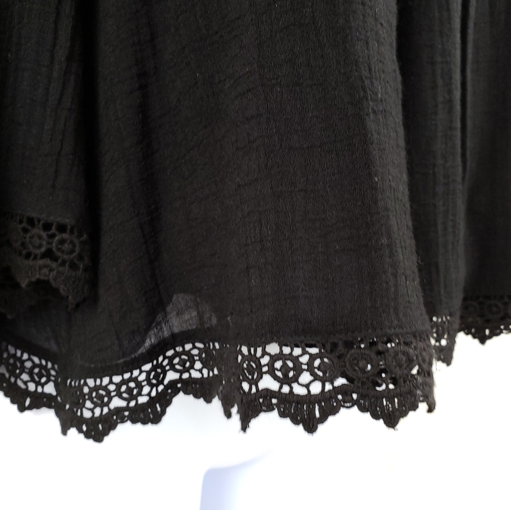 Zara Gauze Off The Shoulder Black Top Size Small - Picture 5 of 8